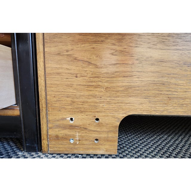 Thomasville Vintage Modular Queen Campaign-Style Headboard Unit W/ Lighted Storage & Mirror For Sale - Image 18 of 18