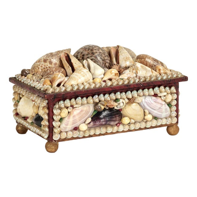Antique Seashell Clad Box For Sale
