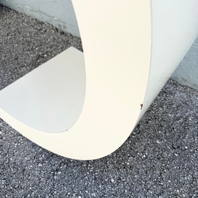 1980s Postmodern Cream Gloss Laminate Scroll Console Table For Sale - Image 5 of 8