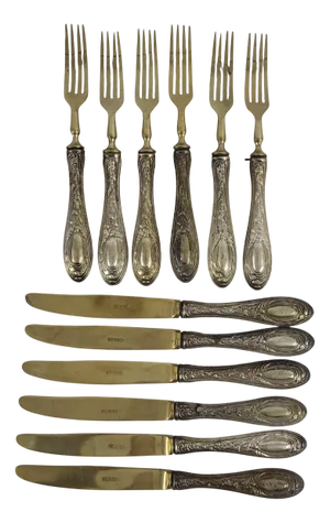 Vintage Silver Dessert Cutlery, 1950s, Set of 12