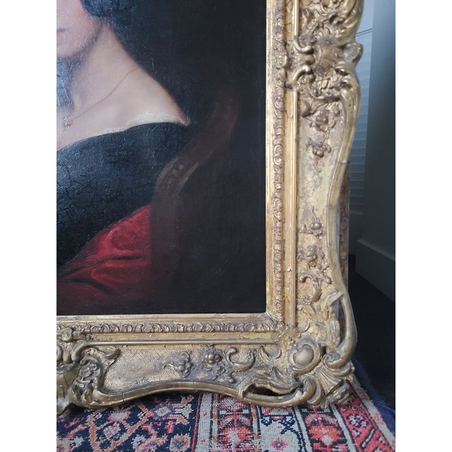 Antique 19th Century Oil Painting Portrait of Princess Marie Amelie of Baden For Sale - Image 9 of 17