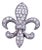 Vintage 18k White Gold Fleur-De-Lis Diamond Pendant For Sale
