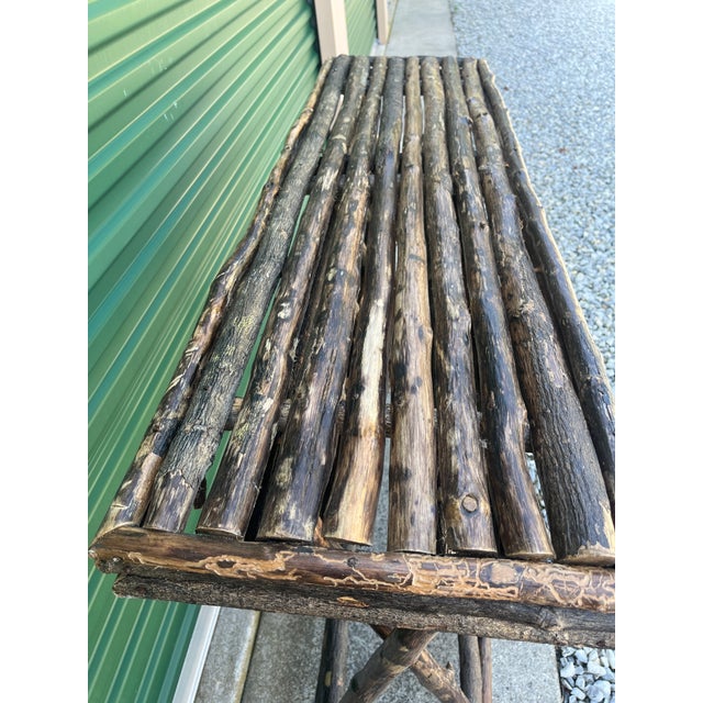 Early 20th Century Rustic Adirondack Twig Console Table For Sale - Image 4 of 12