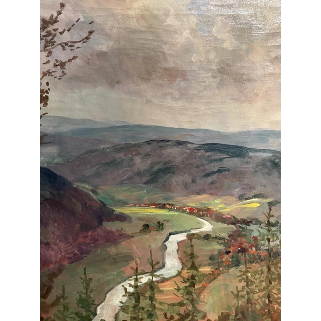 Meyer Moringen Helene, Wesertal Gieselwerder Reinhardswald View, 1890s, Oil on Canvas For Sale - Image 6 of 13