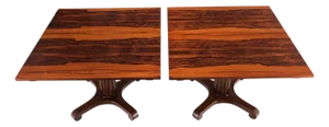 Two Part Rosewood Two Pedestals Dining Table Game Table Mint