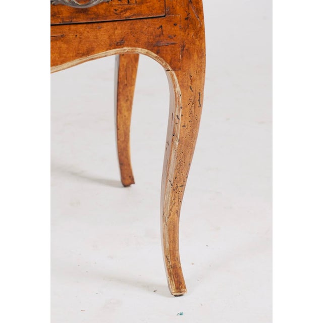 Brown Late 20th Century French Provincial Three-Drawer Side Chest With Pull-Out Slide & Tray Top For Sale - Image 8 of 9