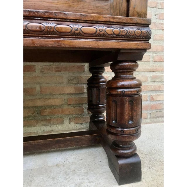 Brown Catalan Spanish Buffet with Mirror Crest, 1800s For Sale - Image 8 of 13