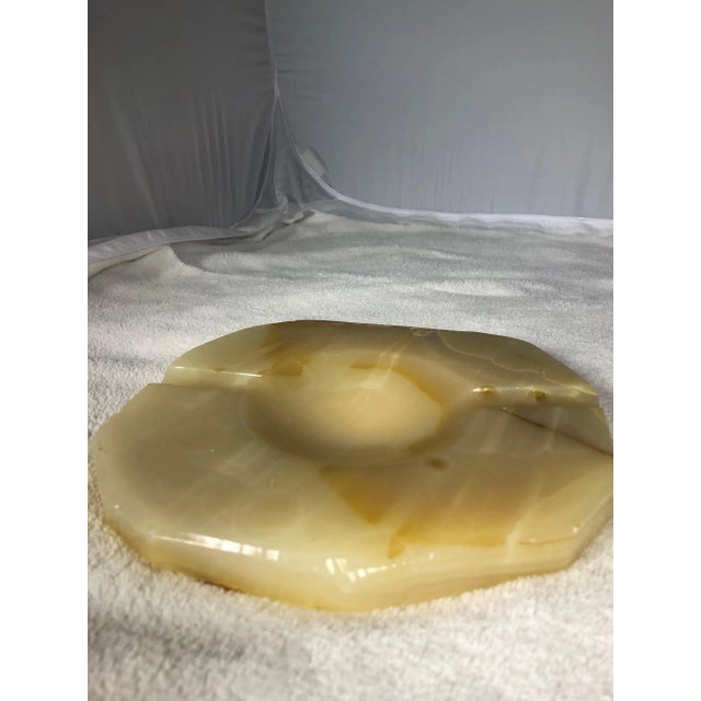 Wood Vintage Hand Carved Onyx Caramel Ivory Ashtray, Mexico For Sale - Image 7 of 12