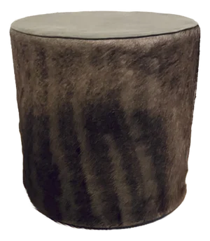 Modern African Water Buffalo Hide Ottoman