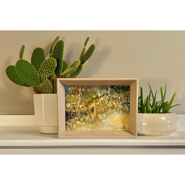 Abstract Original Watercolor Painting Signed and Framed Sparkle Abstract For Sale - Image 3 of 5