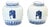 Blue and White Porcelain Lidded Urns, Set of 2 For Sale