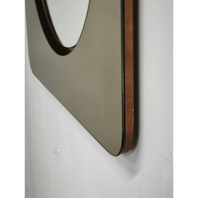 Vintage Italian Space Age Smoked Glass and Circular Wall Mirror, 1970s For Sale - Image 4 of 12