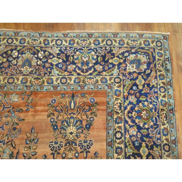 Zabihi Collection Oversize Antique Persian Yazd Carpet For Sale - Image 4 of 6