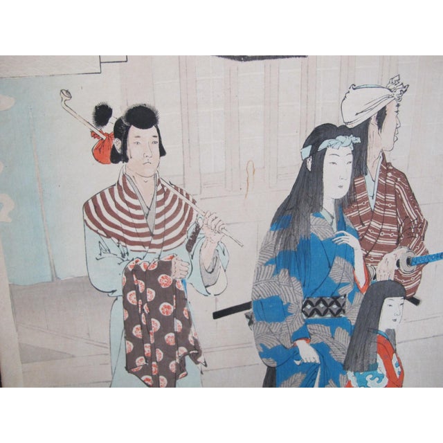 Japanese Mizuno Toshikata Woodblock Print 36 Beauties Freshly Washed Hair For Sale In Portland, OR - Image 6 of 7