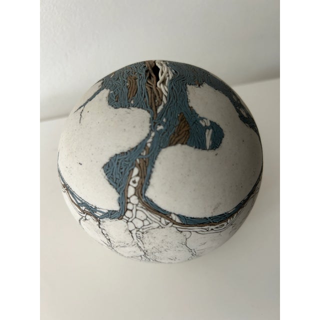 Late 20th Century Late 20th Century Abstract Biomorphic Porcelain Sphere by Romilla Batra For Sale - Image 5 of 12