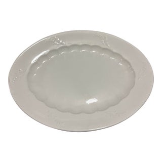 A Very Nice Large Sized Antique Staffordshire White Ironstone Oval Platter, 1850's For Sale
