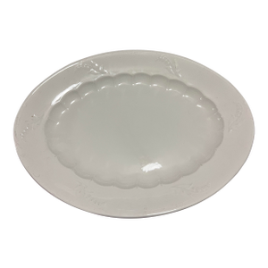 A Very Nice Large Sized Antique Staffordshire White Ironstone Oval Platter, 1850's