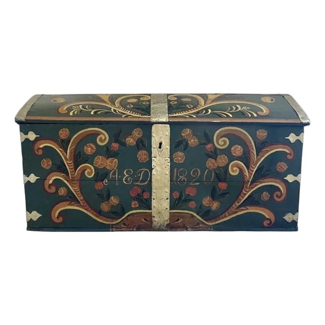 Swedish Blanket Chest Early 19th C. (1820) For Sale