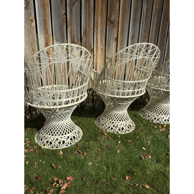 1960s Rare Set of 4 Vintage 1960s Russell Woodard Fiberglass Spun Armchairs For Sale - Image 5 of 12