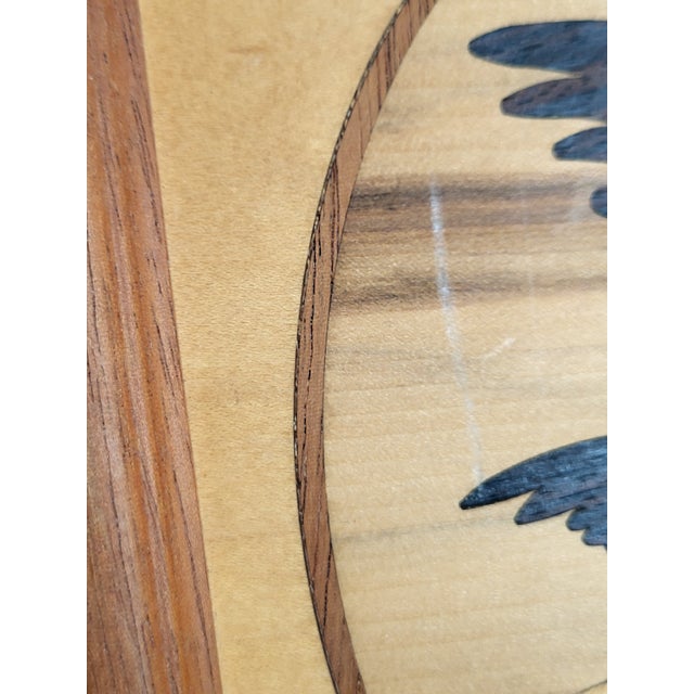1990s Eagle Wood Inlay Art by Hudson River Inlay, Framed For Sale - Image 10 of 12