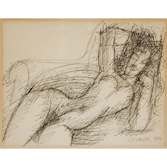 Nu Alangui Drawing by Marcel Gromaire, 1944 For Sale - Image 3 of 8