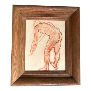 1960’s Original Abstract Male Nude Study Drawing For Sale