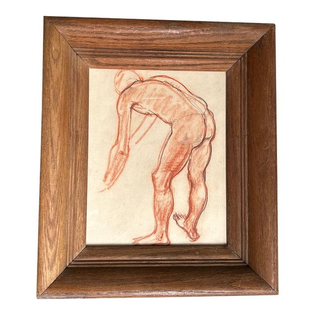 1960’s Original Abstract Male Nude Study Drawing For Sale