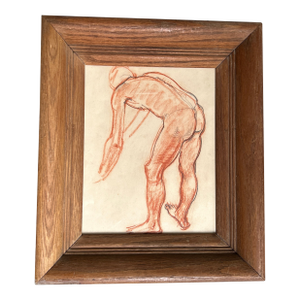 1960’s Original Abstract Male Nude Study Drawing