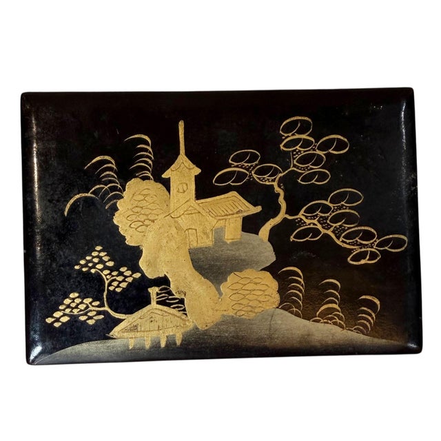Early 19th Century Chinese Black Lacquer Box For Sale - Image 4 of 10