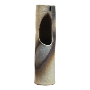 Seiko Kato Behr (Japanese, 1941-2010) - Vintage Brutalist Raku Ceramic Ikebana Vase, Signed