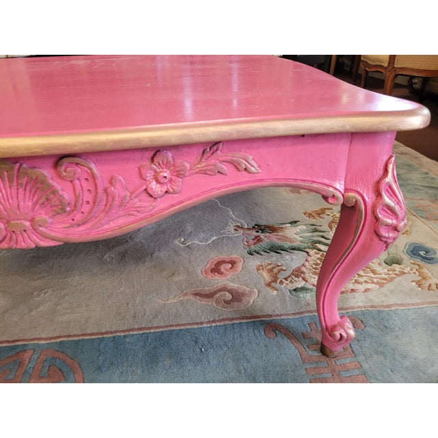 Hot Pink & Gold Vintage Coffee Table Chairish