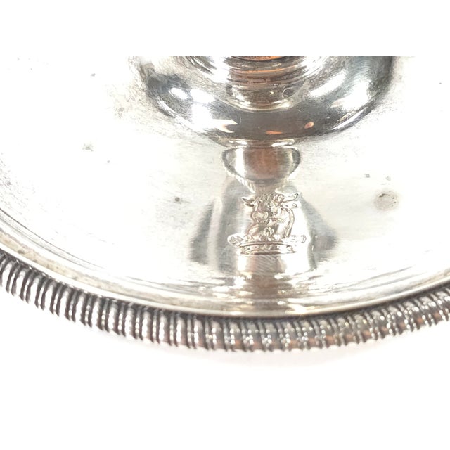 Antique 18th English Georgian Heraldic Sterling Silver Chamberstick J. Mewburn & J. Crouch For Sale - Image 4 of 9