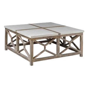 Large Limestone Top Cocktail Table