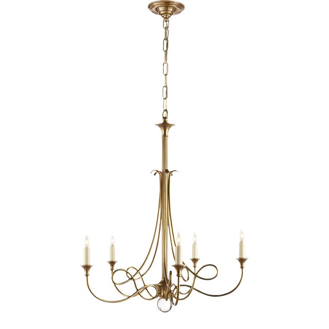 Eric Cohler for Visual Comfort Signature Twist Chandelier in Hand-Rubbed Antique Brass For Sale