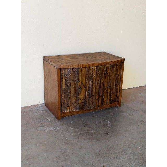 Mid-Century Modern Mid 20th Century Lane Pueblo Brutalist Cabinet in Oak Wooden Storage For Sale - Image 3 of 10