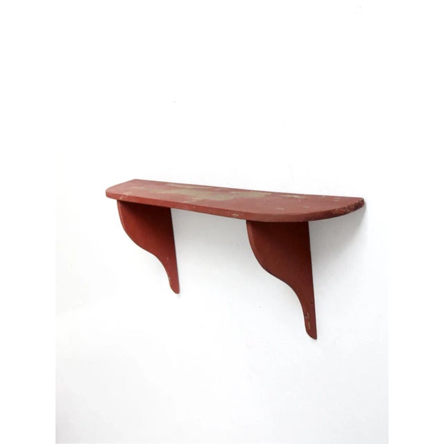 Vintage Painted Wood Hanging Wall Shelf For Sale - Image 4 of 10
