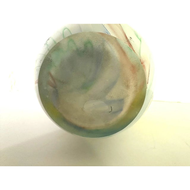 Italian Murano Swirl Glass Vase For Sale - Image 3 of 5
