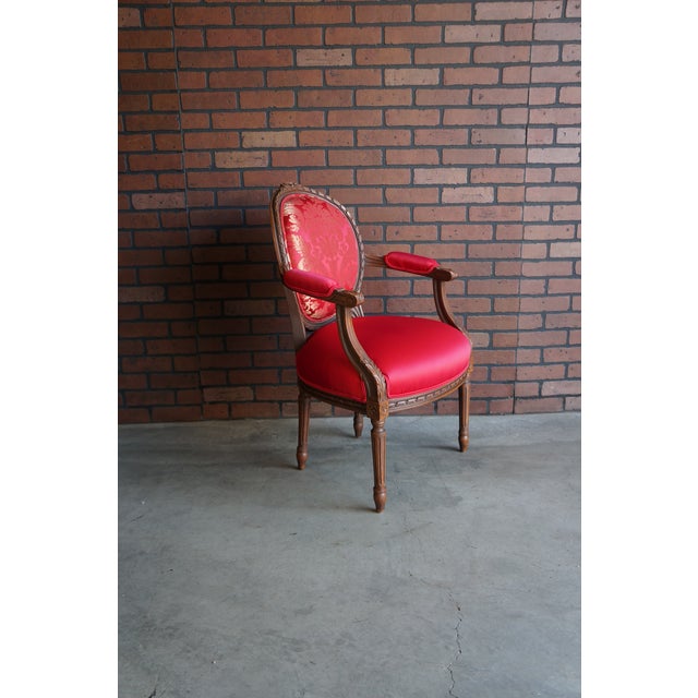 Antique French Carved Walnut Arm Chair For Sale - Image 6 of 10
