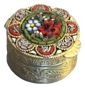 Italian Brass Micromosaic Hinge Top Box