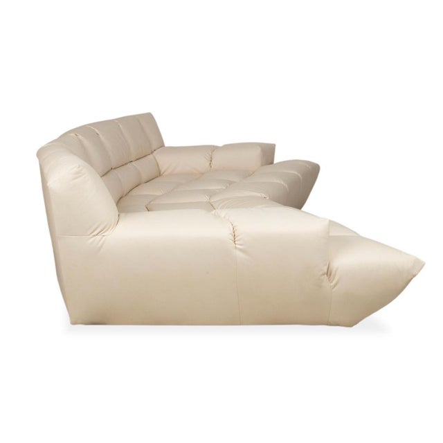 Beige Cloud 7 3-Seater Corner Sofa in Cream Vegan Leather from Bretz For Sale - Image 8 of 12