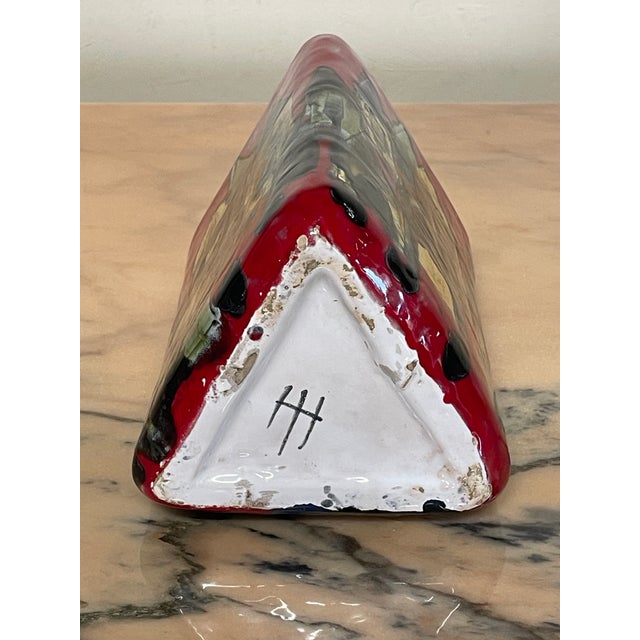 Elio Schiavon Hand-Decorated Ceramic Vase from Elio Schiavon, 1970s For Sale - Image 4 of 9