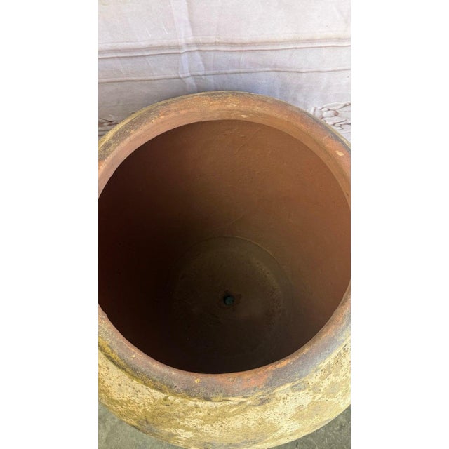 Ceramic Mediterranean Mustard Colored Olive Jar, Terracotta, Rustic For Sale - Image 7 of 10