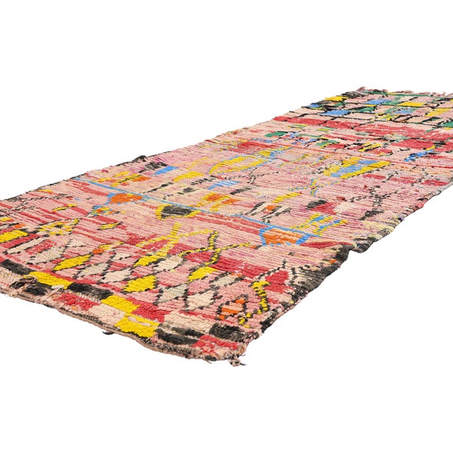 21937 Vintage Boujad Boucherouite Moroccan Rug, 03'07 x 08'06. The Weaver's Blessing: A Vintage Boujad Moroccan...