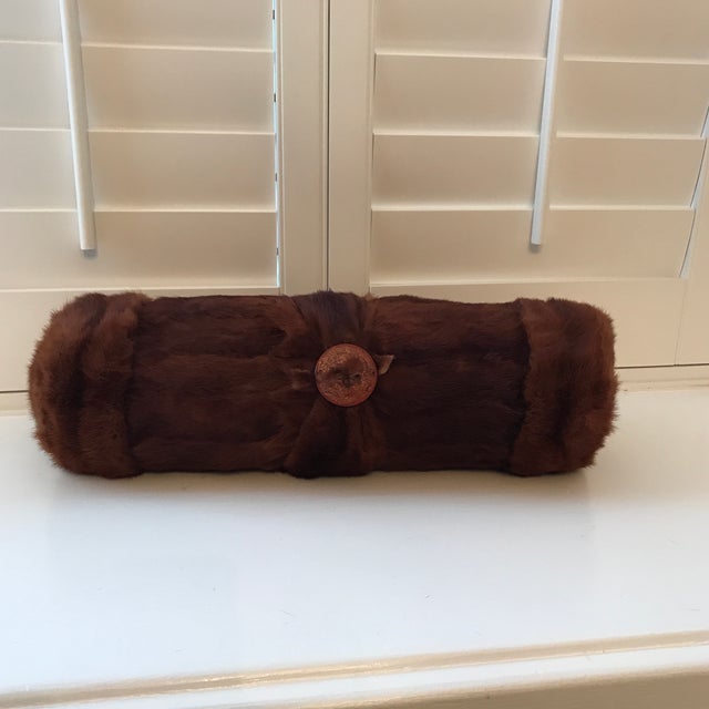 Vintage Mink Fur Bolster Pillow Chairish