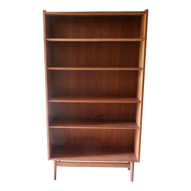 Tapered Profile Teak Bookcase by Johannes Sorth, Denmark, 1960s For Sale