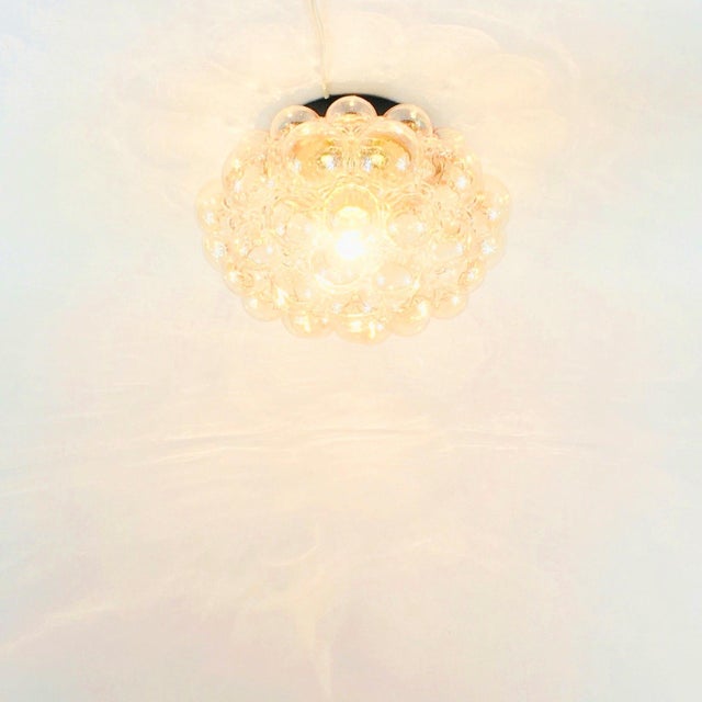 1970s Mid-Century Modern Amber Bubble Glass Flush Mount by Helena Tynell for Limburg, Germany, 1960s For Sale - Image 5 of 12