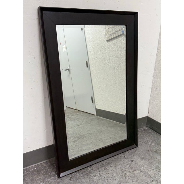 Contemporary Brownstone Furniture Dark Finish Wall Mirror For Sale - Image 3 of 12