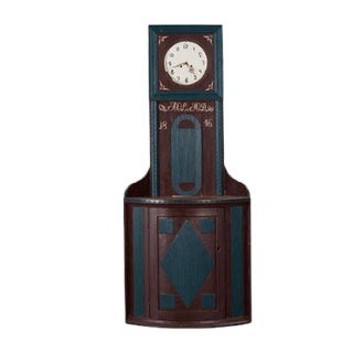Antique Mora Clock with Corner Cupboard, 1846 For Sale
