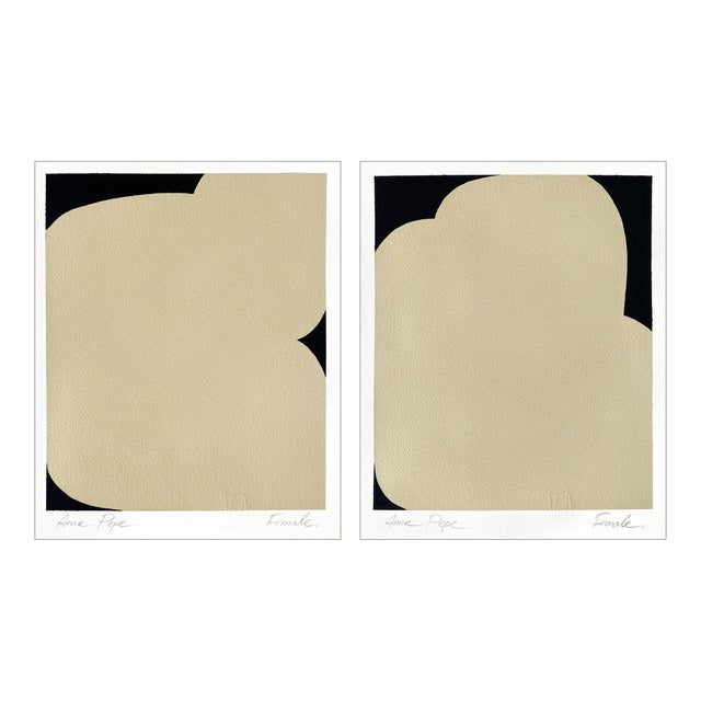 Abstract Gouache Original Painting, Set of 2 For Sale