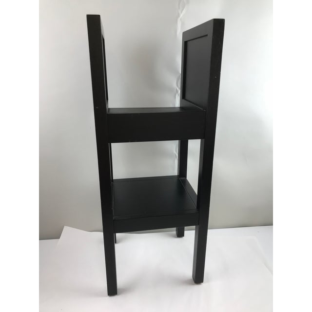 Pottery Barn Tall Black Wood Occasional Shelf End Table Chairish